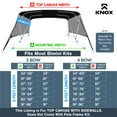 thumbnail image 2 of Knox T36C-Z3 91-96 in. Universal 3 Bow Bimini Top Replacement Canvas & Mesh Side Blocks - Black, 2 of 7