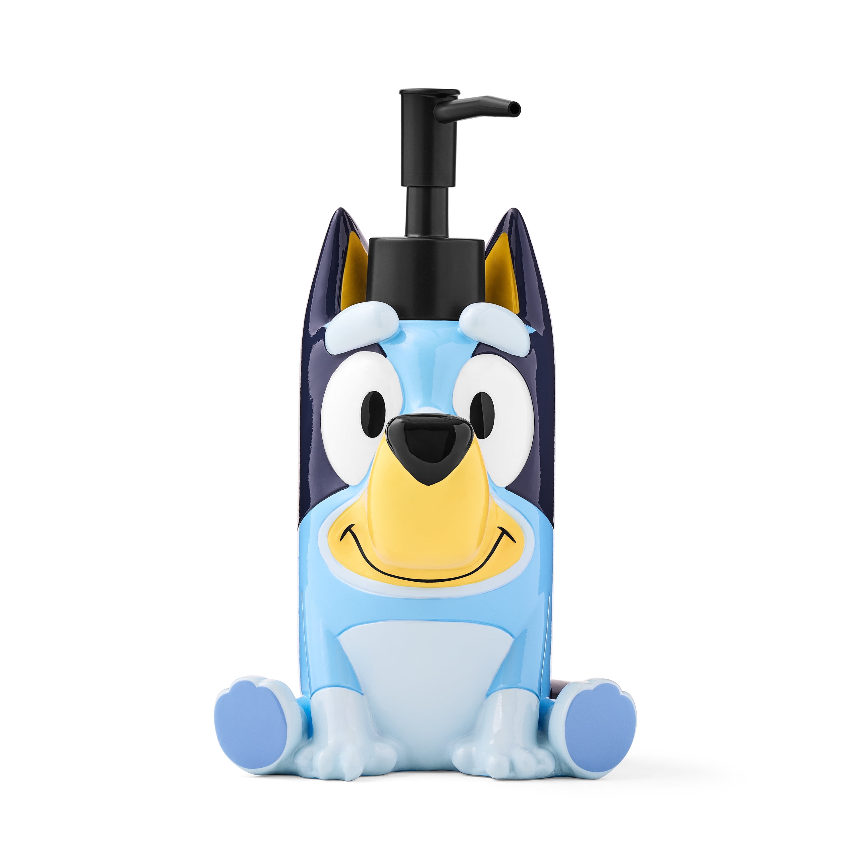 Bluey 3-Piece Bath Set, 2pk Hand Towel & Sculpted 5.5" Lotion Pump, Cotton, Poly-Resin, Blue, BBC Studios