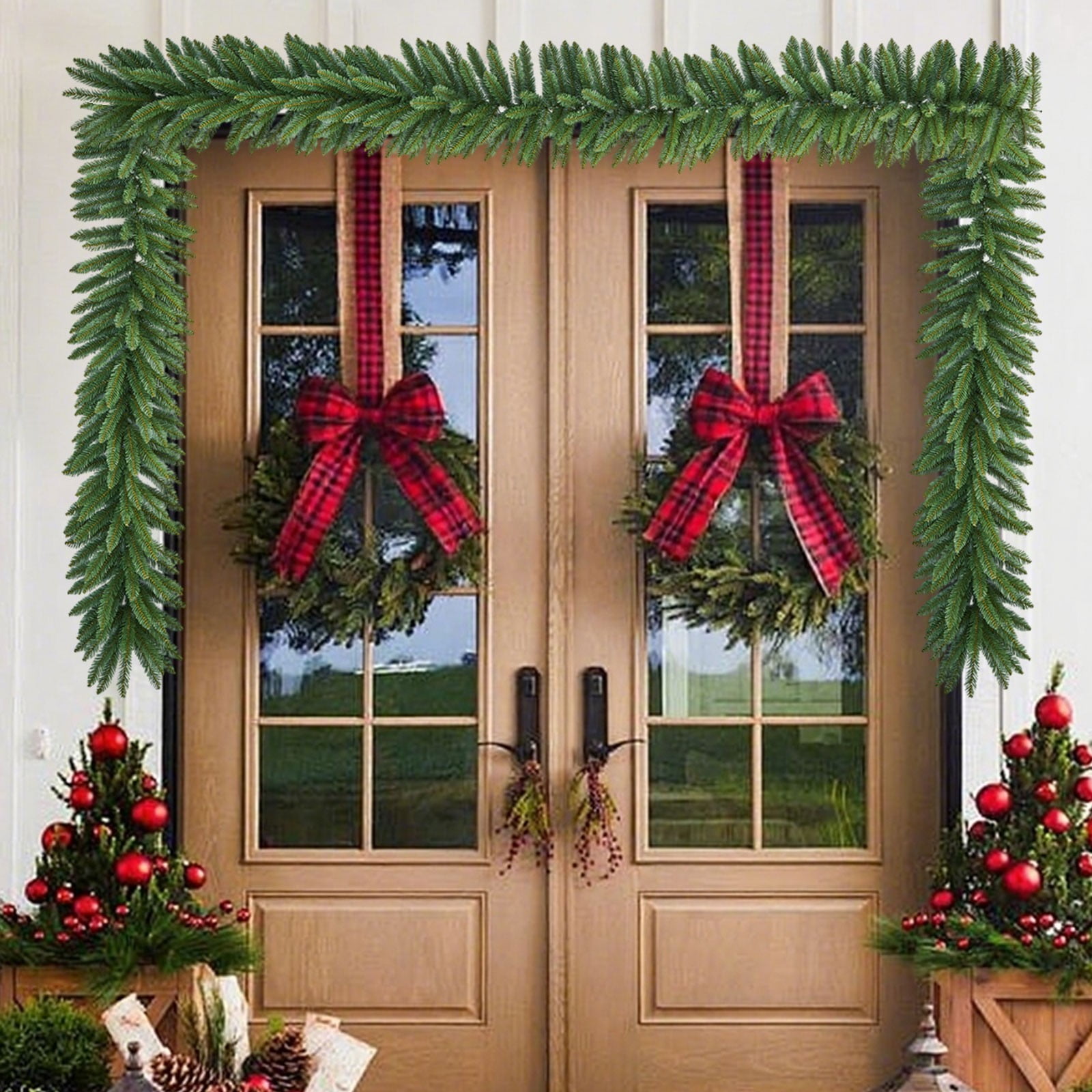 Guirlande Cèdre Artificiel Noël – Branches Flexibles, Apparence Réaliste – 4 Tailles (120 à 270 Cm) – Pour Cheminée, Porte, Escalier, Couronne