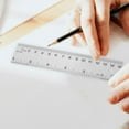 thumbnail image 2 of Milisten Stainless Steel Cork Backed Ruler Metal Ruler with Inch and Centimeter Markings Stainless Steel Ruler for School Office 15 cm/6 Inch, 2 of 6