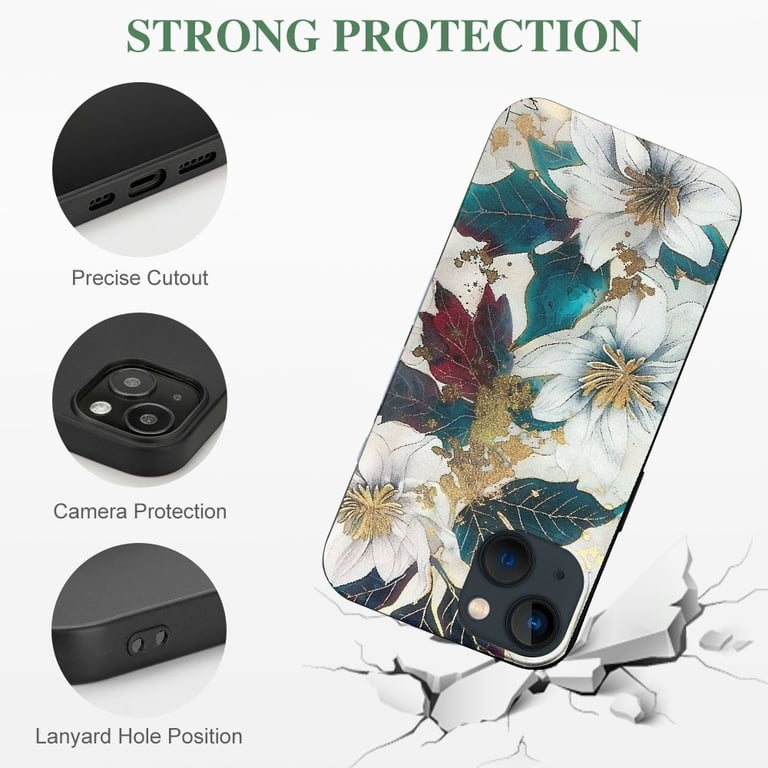 Phone Case for iPhone 13 Pro Max / 12 Pro Max | 10ft Drop Tested | White  Flower with Gold Foil | Delilah It's a high-quality PC plastic protective  case - Walmart.com