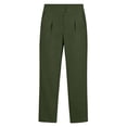 thumbnail image 5 of Costeam Womens High Waisted Straight Leg Ankle Pants with Side Slant Pockets Button Zip Belt Loops Stretch Wrinkle Resistant Tailored Smooth Drape Cropped Dress Trousers, 5 of 8