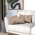 thumbnail image 6 of Navy Blue Orange Boho Lumbar Pillow Covers 12x20 Set of 2 Rustic Ethnic Carpet Pattern Vintage Floral Print Decorative Rectangle Throw Pillows Fall Farmhouse Cushion Case Decor for Couch Sofa Bed, 6 of 7