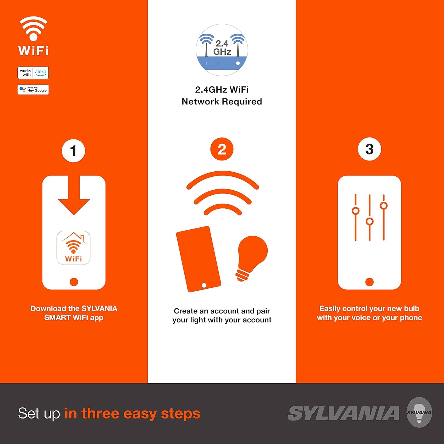 Sylvania Smart+ Full Color Dimmable LED Light Bulbs, 800 Lumens, 4 Pack