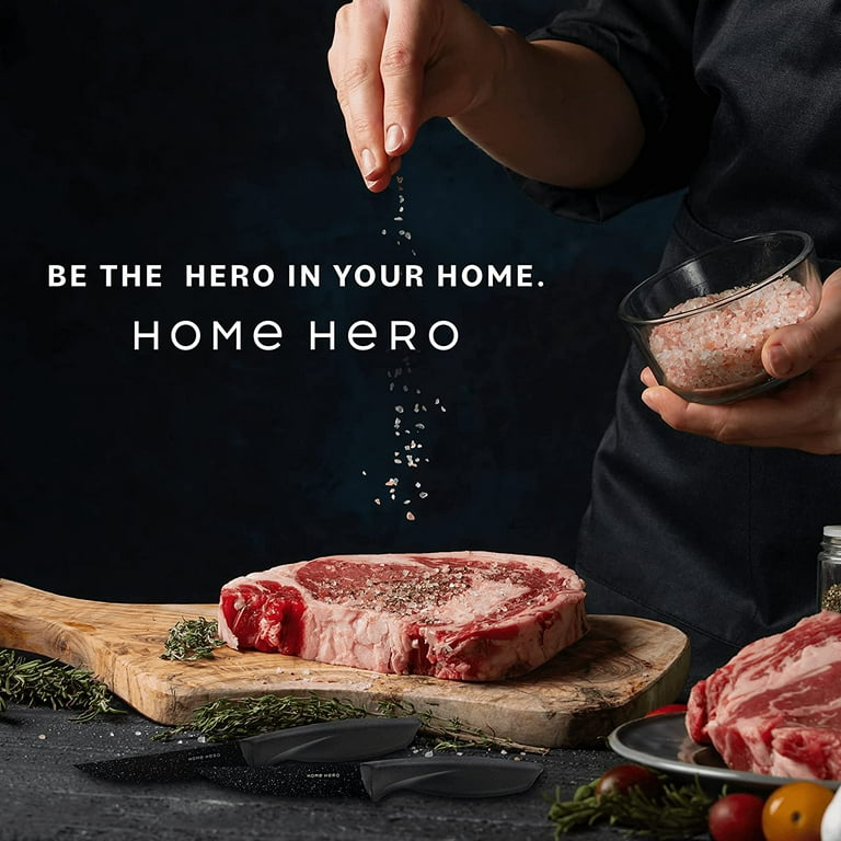 Home Hero 8 Pcs Kitchen Knife Set, Chef Knife Set & Steak Knives - Professional Design Collection - Razor-Sharp High Carbon Stainless Steel Knives