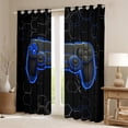 thumbnail image 2 of Homewish Chic Blue Honeycomb Curtains Pack of 2 (42x84 Each), Video Game Controller Curtains Blackout, Modern Gaming Player Bedroom Curtains, Window Curtains Home Decor, 2 of 6