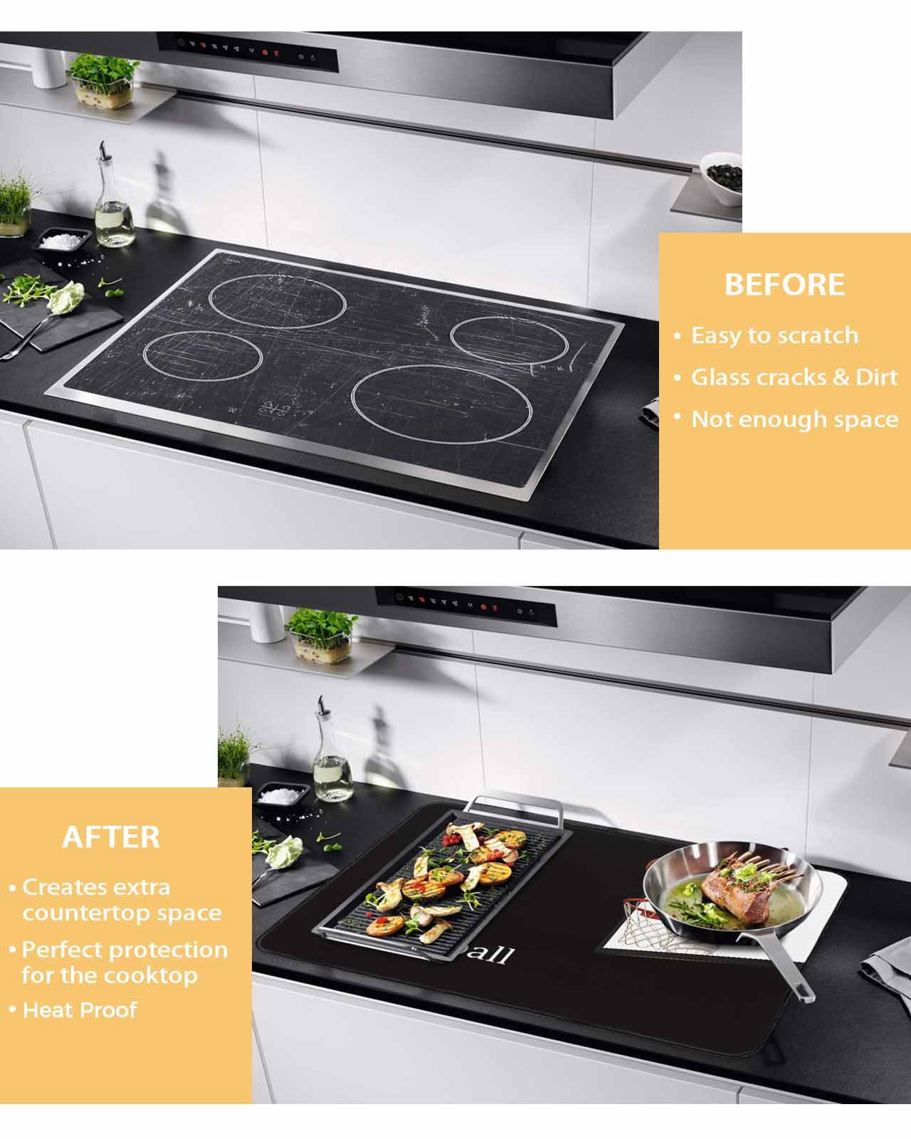 Large Induction Cooktop Protector Mat Basketball Stove Top Covers for Electric Stove, Modern Funny Minimalist Sports Decorative Stove Burner Cover Mats, Glass Top Stove Cover