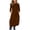 Brown, variant on Sentmoon Long Sleeve Fall Dress Solid Color Crew Neck Womans Dresses Loose Sundress for Work and Office