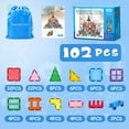 thumbnail image 3 of Magnetic Tiles 102pcs Building Blocks Stem Toys for 3+ Year Old Boys and Girls Montessori Toys Toddler Kids Gifts Parents Approved Sensory Toys, 3 of 9