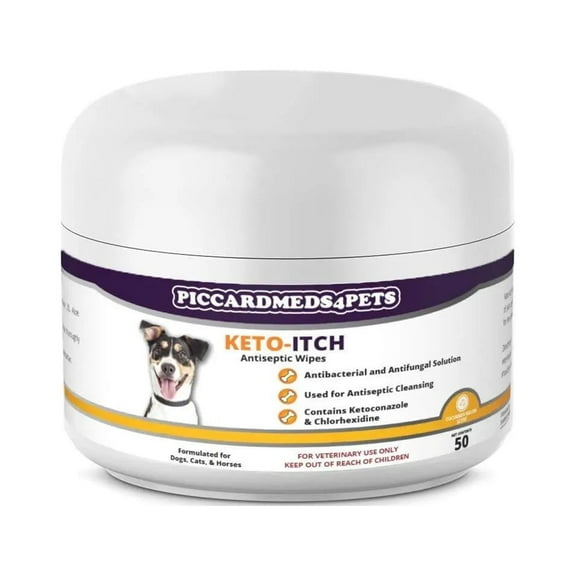 Piccardmeds4pets Keto-Itch Relief Antibacterial and Antifungal Wipes 50CT