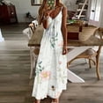 thumbnail image 1 of zanvin Clearance Vente Femmes Robes d'Été, Mode d'Été Imprimé V-Cou Bretelles Sans Manches Robe Pull, Rose, XXL, 1 of 5