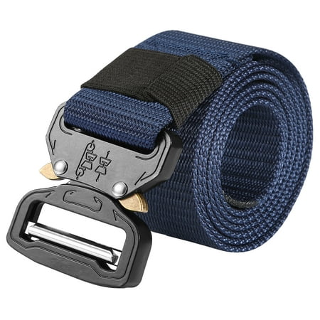Tactical Belt Men's Military Tactical Belt Adjustable Nylon Webbing Riggers Web Gun Belt w/ Quick Release Metal