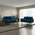 thumbnail image 2 of Enor Furniture Gault 58" Square Arm Modern Fabric/Metal Loveseat in Space Blue, 2 of 16