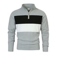 thumbnail image 2 of Golf Shirts for Men Long Sleeve T-Shirts with Zipper Stand Collar Mens Pullover Color-Block Vintage Breathable Waffleknit Athletic Tees Tops, 2 of 8