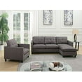 thumbnail image 4 of ACME Ceasar Sectional Sofa (Rev. Ottoman) - - Gray Fabric, 4 of 5