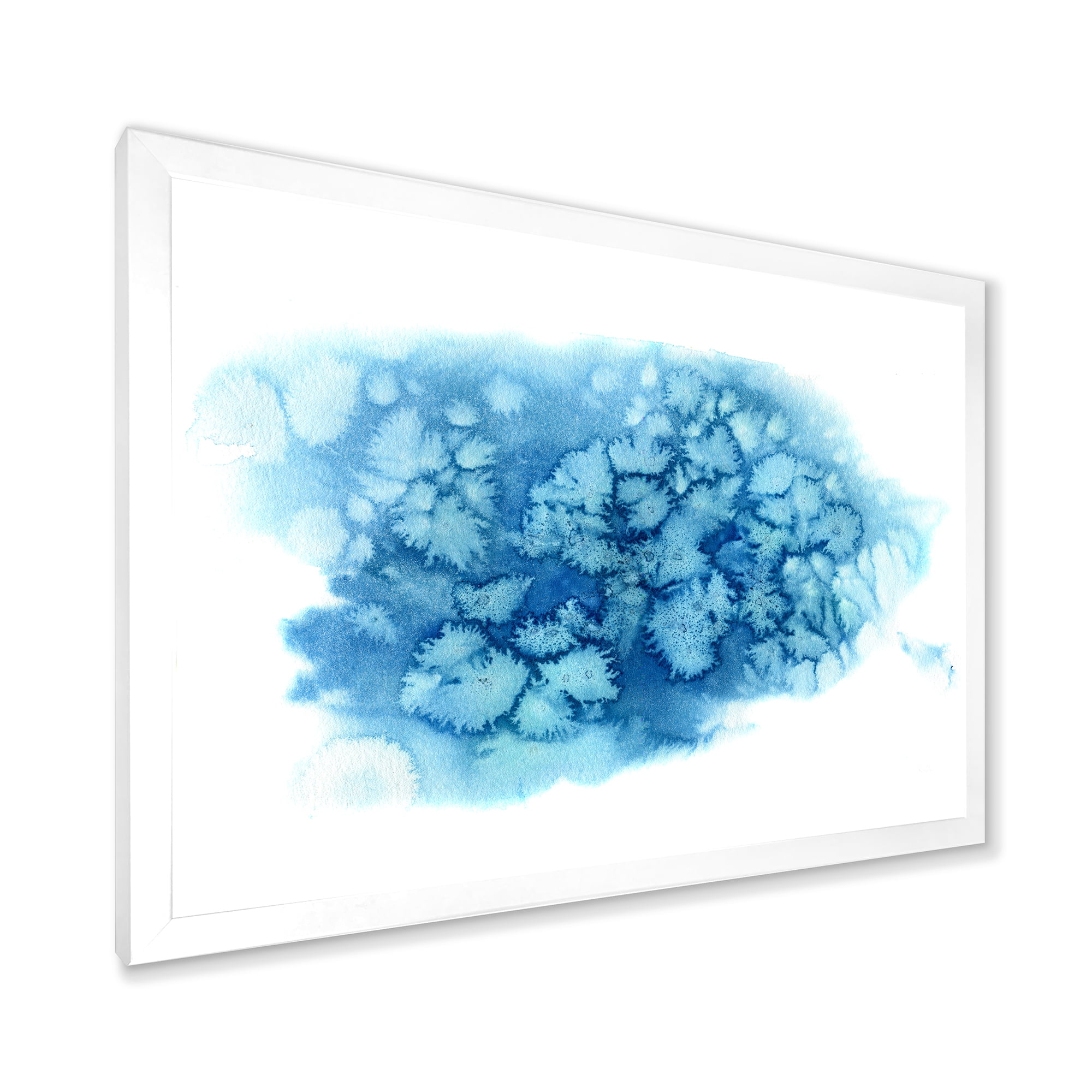 Designart 'Abstract Blue Turquoise Cloud' Modern Framed Art Print