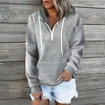 thumbnail image 2 of Dezsed Hoodie for Women Solid Raglan Sweater Hooded Zipper Long Sleeve Pullover Top Casual Loose Sweatshirts Gray XXXXXL on Clearance, 2 of 5
