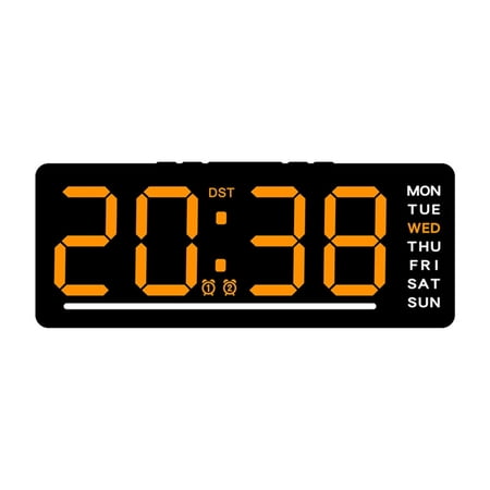 Digital Alarm Clock with Adjustable Brightness Snoozes Date 12/24HR Function