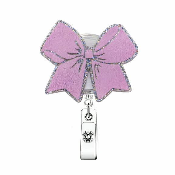 VANIDO Pink Bow Badge Reel Retractable for Nurse Doctor Medical Worker,Nursing Student ID Tag Holder Accessory