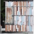 thumbnail image 4 of Ambesonne Wooden Print Shower Curtain, Rustic Rusty Planks, 69"Wx84"L, Blue Brown and White, 4 of 5