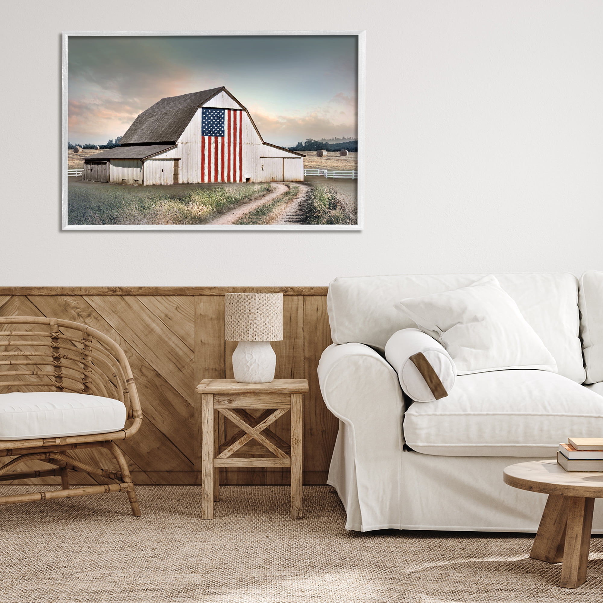 Stupell Industries Land That I Love Barn White Framed Giclee Art, design by CAD Designs