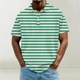 thumbnail image 4 of ZCFZJW Henley Shirts for Men Lightweight Casual Striped Printed Summer Short Sleeve Button V Neck Graphic T-Shirts Loose Oversized Soft Cotton Tees Tops Khaki XXXXL, 4 of 5