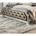 thumbnail image 5 of Glamorous 5pc Bedroom set Queen Bed Button-Tufted Silver-Gray Nightstand Dresser Chest Mirrored Framing Wooden Furniture, 5 of 7