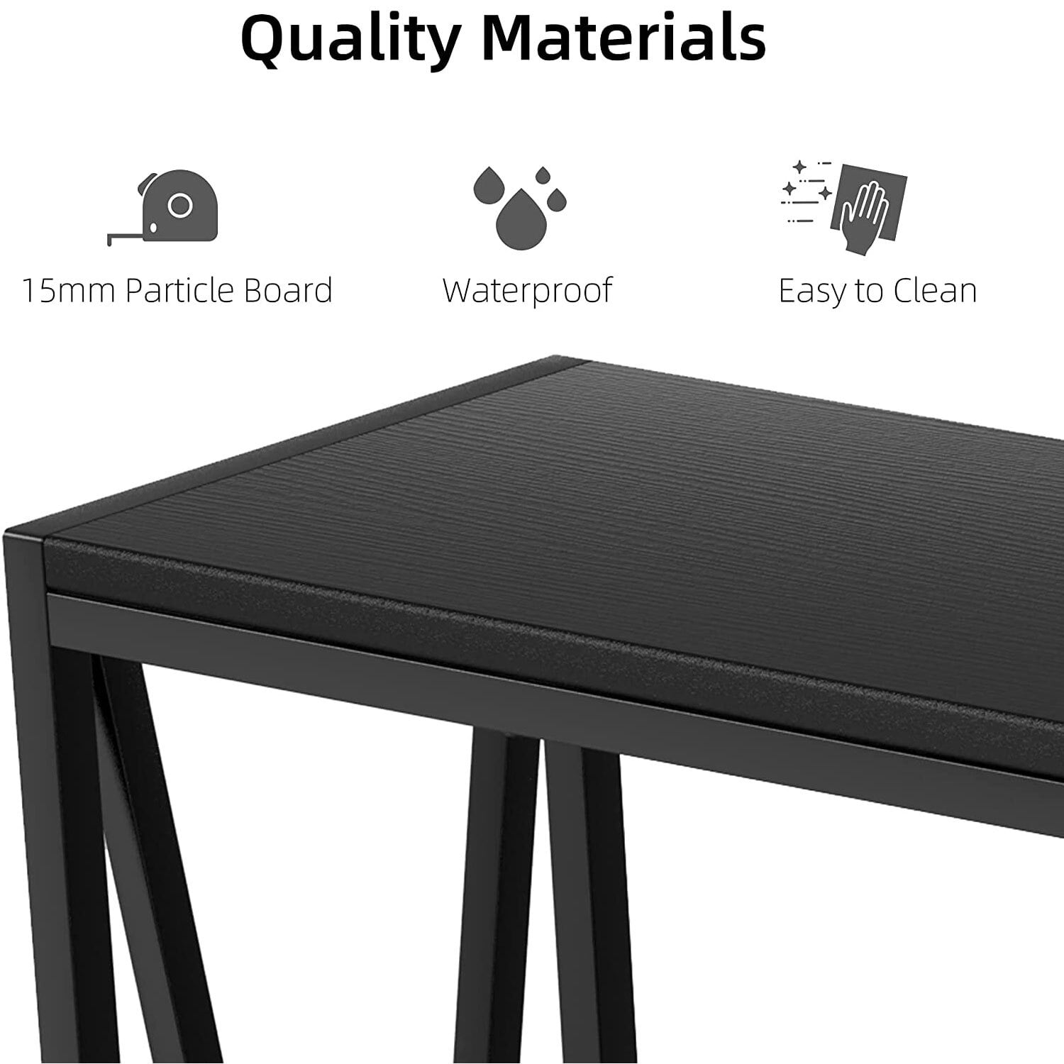 Yesfashion 2-Tier Narrow Console Sofa Side Table for Entryway Hallway Living Room, Premium Entryway Furniture, 42.9in L x 9.8in W x 29.9in H (Black)