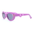 thumbnail image 3 of Girls Child Size Butterfly Deco Oval Mod Cat Eye Plastic Sunglasses Purple - Black, 3 of 4