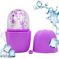 thumbnail image 1 of Rodillo de hielo, rodillo de hielo para cara y ojos Rodillo de hielo para cara Bola de hielo para cara para aliviar la hinchazón de los ojos eliminar el edema facial (púrpura), 1 of 5