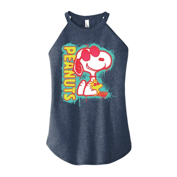 Peanuts - Peanuts Snoopy Woodstock - Juniors High Neck Tank Top