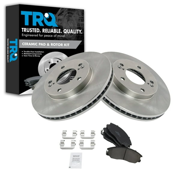 TRQ Front Brake Pad & Rotor Kit Brake Pads Brake Rotor Ceramic Fits Select 2001 Hyundai XG300 2002-2003 XG350