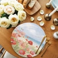 thumbnail image 2 of Round Placemats Pink Red Floral Ocean Beach 15 inch Set of 2 Table Mats for Dining Table Flowers Oil Painting Heat Resistant Non-Slip Kitchen & Home Decorative Place Mat Set, 2 of 8