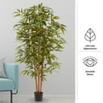 thumbnail image 2 of Pure Garden Set of Two 6FT Artificial Bamboo Trees with Adjustable Leaves, 2 of 7