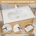 thumbnail image 6 of 40 Inch Floating Bathroom Vanity with Sink, Pre-Assembled Natural Oak Fluted Front Multi-Layer Solid Wood Bathroom Sink Vanity, Wall Mounted with Integrated Stone Top and 2 Soft Close Drawers, 6 of 10