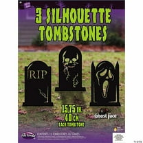 Fun World Ghost Face Silhouette Tombstones Set of 3 - Black