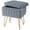 Gray, variant on JIOABL Vanity Stool Chair with 4 Metal Legs Anti-Slip Adjustable Feet, Faux Fur Seat, Storage Space, White