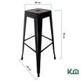 thumbnail image 4 of Banco Alto Tolix Vintage KingsHouse Para Comedor Restaurante Exterior Negro 44x38x78 cm 100 kg, 4 of 7