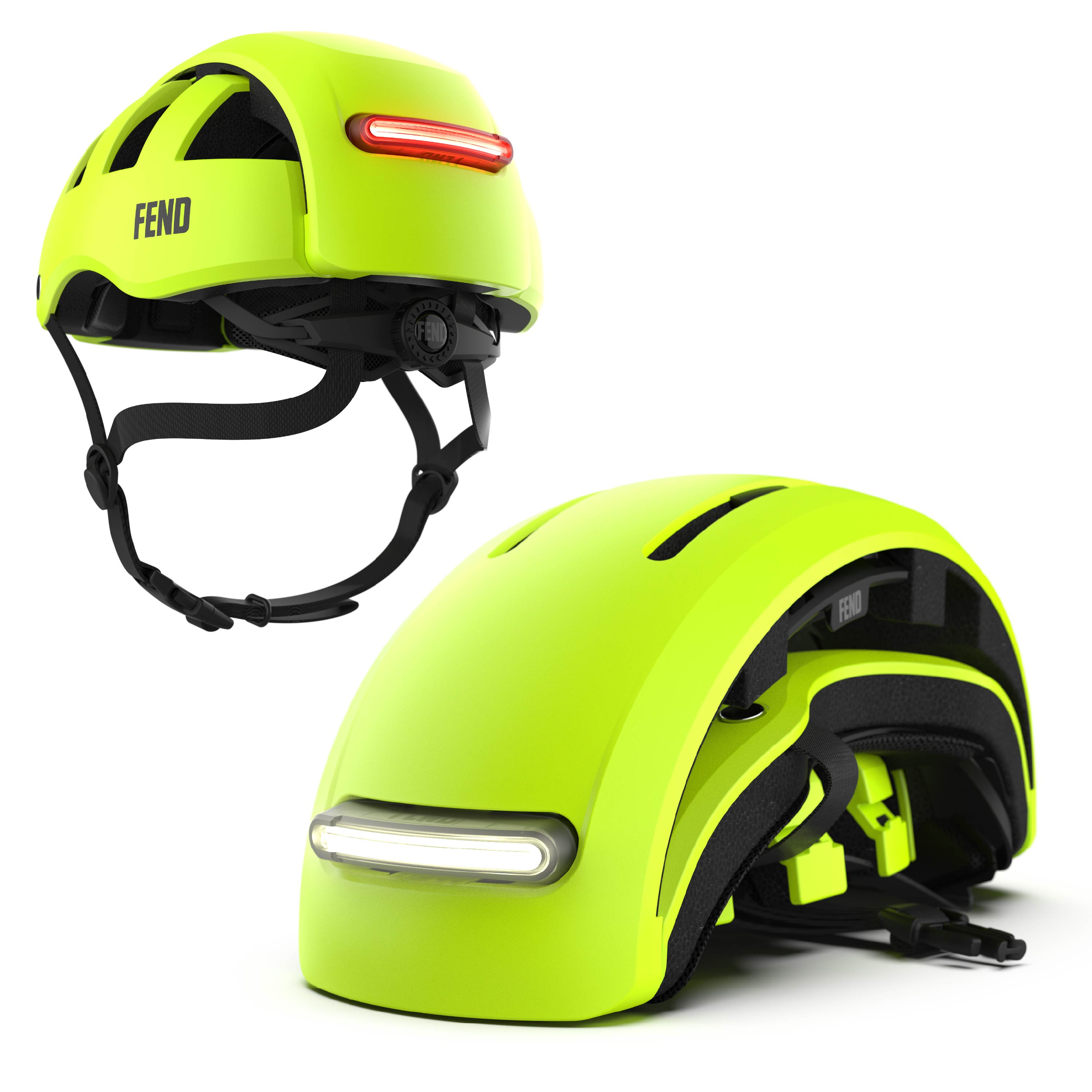FEND Super Helmet With Ultra-Bright Lights - Adult Mens and Womens Bike Helmet - Collapsible by 50% of Original Size - Safety Certified for Bicycle Road Bike Scooter Cycling Commuter Helmet&nbsp;