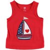 Kids Headquarters Girls Boat Tank Top, Red, 2T