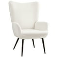 thumbnail image 1 of HOMCOM Modern Sherpa Accent Chair Upholstered Wingback Armchair for Bedroom, 1 of 10