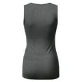 thumbnail image 3 of Doublju Women's V- Neck Sleeveless Shirred Sides Tank Top (Plus Size Available), 3 of 5