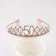 thumbnail image 4 of Tiara de cumpleaños de oro rosa para mujer, corona, diadema, decoración para cumpleaños número 30, 40, 50, 60, 70 y 80., 4 of 4