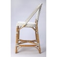 thumbnail image 2 of White and Tan Beige Rattan Counter Stool, 2 of 5
