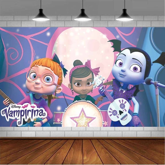 Vampirina Backdrop Banner Party Supplies Poster Movie Theme Background for Photography Birthday Decorations