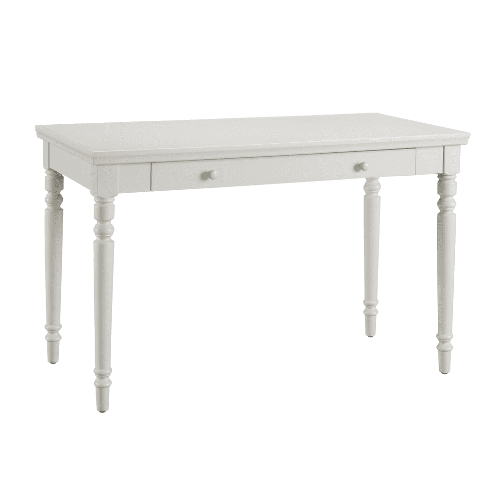 Leick Home Farmhouse Solid Wood Laptop Desk with Drop Front Keyboard Drawer, Cottage White
