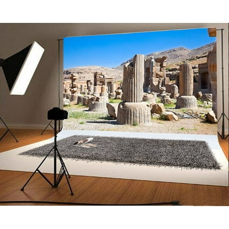 Image of MOHome Ruins Backdrop 7x5ft Photography Background Stone Pillars Valley Blue Sky Wilderness Video Studio Props