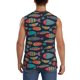 thumbnail image 4 of Fotbe Colorful Fish Men's Camiseta sin Mangas Estampada para Hombres, Playera Casual para Gimnasio, Entrenamiento, Playa-Medium, 4 of 7