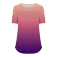 thumbnail image 5 of mfyjkho Tops Para Hacer Ejercicio, Jersey De Mujer De Manga Corta Con Cuello Redondo, Plisado En El Pecho, Estampado De Color Degradado Tops Para Salir Para Mujer S, 5 of 5