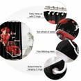 thumbnail image 3 of Valentine's Day Bathroom Shower Curtains with 12 Hooks Polyester Waterproof Shower Curtain for Stalls and Bathtubs Red Love Heart Truck Black Modern Art Decorative Bathroom Curtain 54x78 Inches, 3 of 9